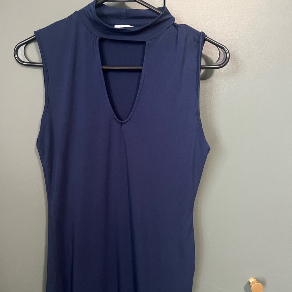 Piko Navy Blue Top with Keyhole Detail
